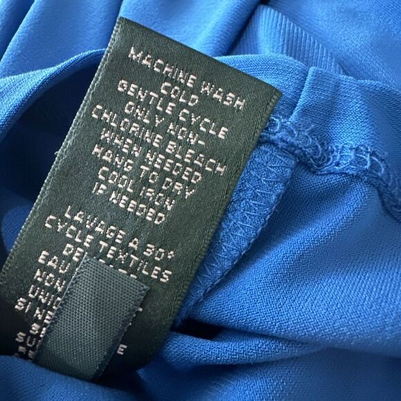 Ralph Lauren LRL Pool Blue Ruffled Twist Front Dress Boat Neck NWT Size 8 - Picture 6 of 6